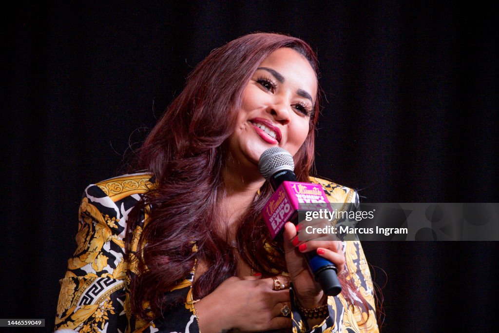 Tammy Rivera speaks on stage during the 2022 Ultimate Women's Expo Tammy Rivera speaks on stage during the 2022 Ultimate Women's Expo