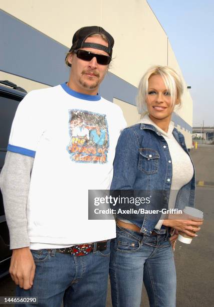 Kid Rock and Pamela Anderson are seen on October 27, 2002 in Los Angeles, California.