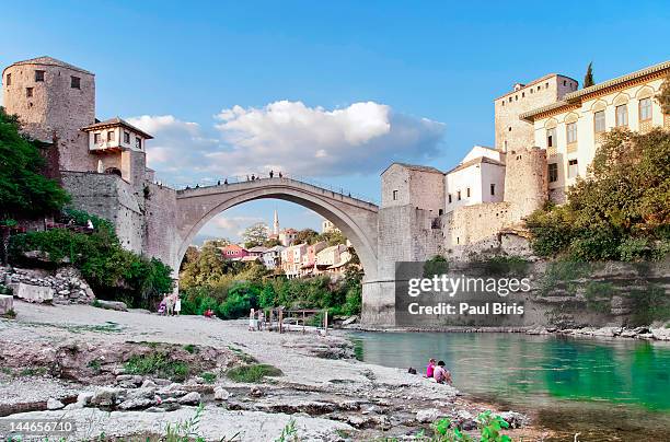 mostar and old bridge stari most - mostar stock pictures, royalty-free photos & images