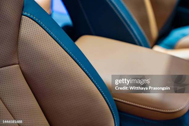 car safety seat, leather, car interior, car, - automobile di lusso foto e immagini stock