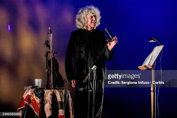 Angelo Branduardi performs at Teatro Lirico Giorgio Gaber on December 03, 2022 in Milan, Italy.