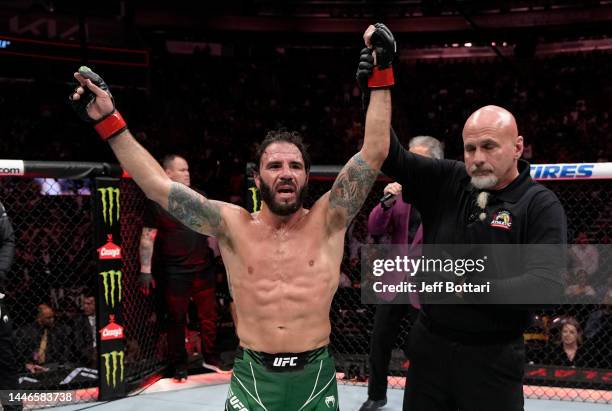 Clay Guida reacts after his decision victory over Scott Holtzman in a lightweight fight during the UFC Fight Night event at Amway Center on December...