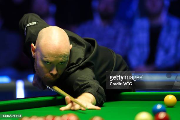 Gary Wilson of England plays a shot during the semi-final match against Thepchaiya Un-Nooh of Thailand on day 6 of the 2022 BetVictor Scottish Open...