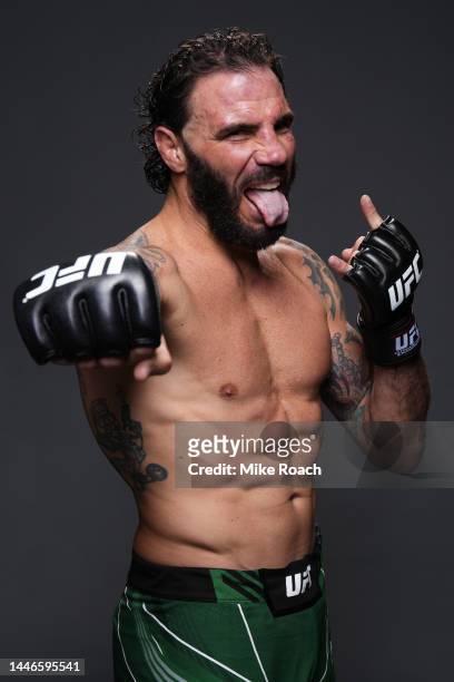 Clay Guida poses for a portrait after his victory during the UFC Fight Night event at Amway Center on December 03, 2022 in Orlando, Florida.