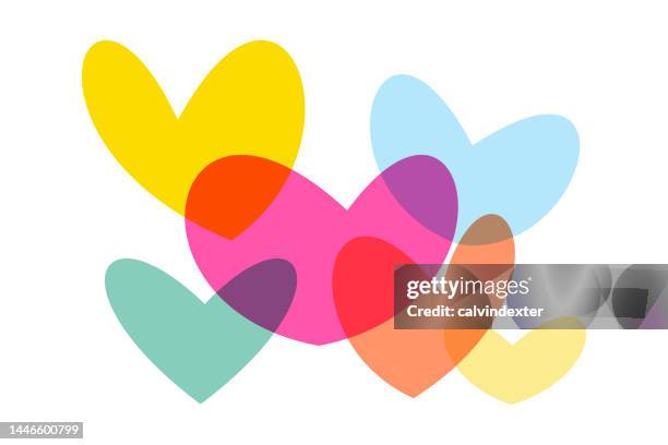 ilustrações de stock, clip art, desenhos animados e ícones de heart shapes cute colors - gratidão