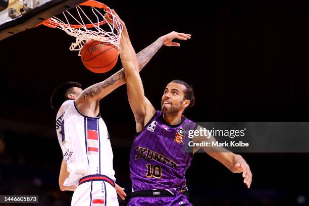 Xavier Cooks of the Kings dunks during the round 9 NBL match between the Sydney Kings and the Adelaide 36ers at Qudos Bank Arena, on December 04 in...