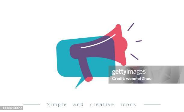 information icon - red megaphone stock illustrations