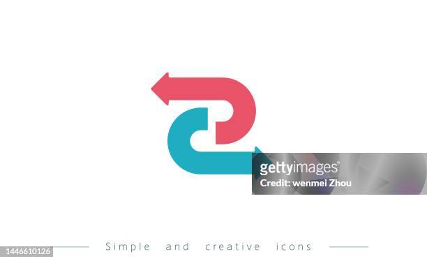 ilustrações de stock, clip art, desenhos animados e ícones de intertwined arrow symbol - decisão