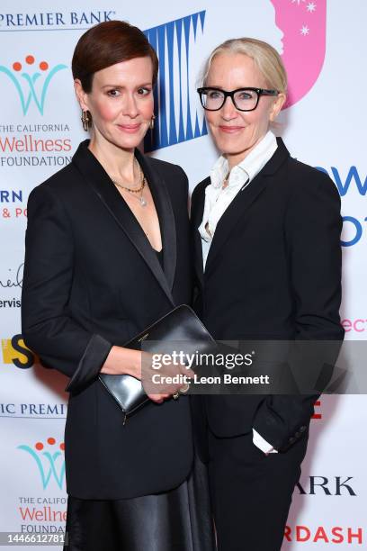 Sarah Paulson and Felicity Huffman attend A New Way Of Life 2022 Gala at Skirball Cultural Center on December 03, 2022 in Los Angeles, California.
