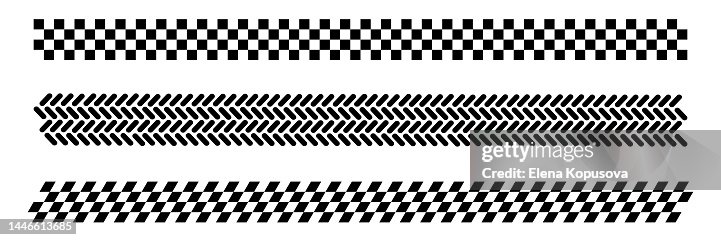 The concept of movement speed and victory in a realistic style. Race flag silhouette with tire tread on isolated white background. The concept of movement speed and victory in a realistic style. Race flag silhouette with tire tread on isolated white background.