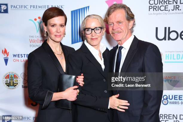 Sarah Paulson, Felicity Huffman and William H. Macy attend A New Way Of Life 2022 Gala at Skirball Cultural Center on December 03, 2022 in Los...