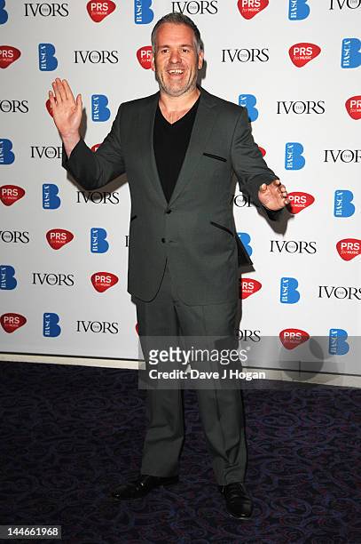 Chris Moyles attends the Ivor Novello Awards 2012 at Grosvenor House on May 17, 2012 in London, England.