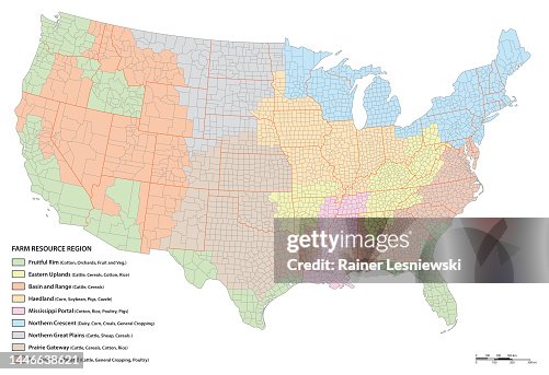 Usda Rmap Vector Map Of Agricultural Resource Regions United States High-Res ...