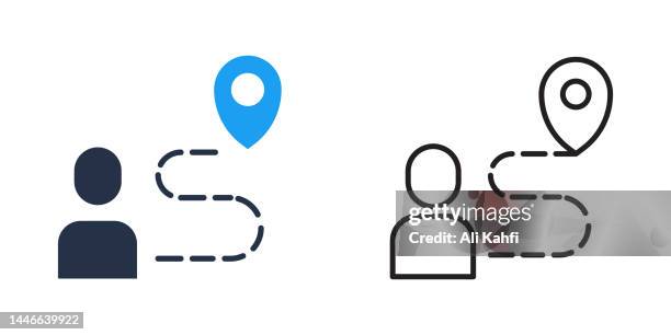 route location icon - cell signaling pathway stock illustrations