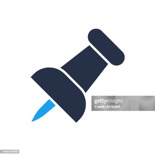push pin icon - flat tire stock illustrations
