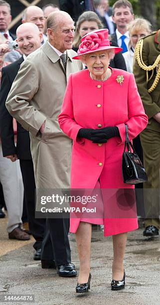 Queen Elizabeth II and Prince Philip, Duke of Edinburgh visit Chester Zoo as part of her tour of the North West on May 17, 2012 in Chester, England....