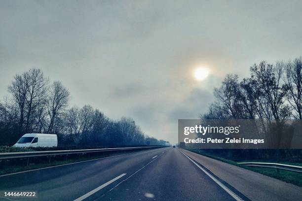 motorway in the winter - highway hungary stock pictures, royalty-free photos & images