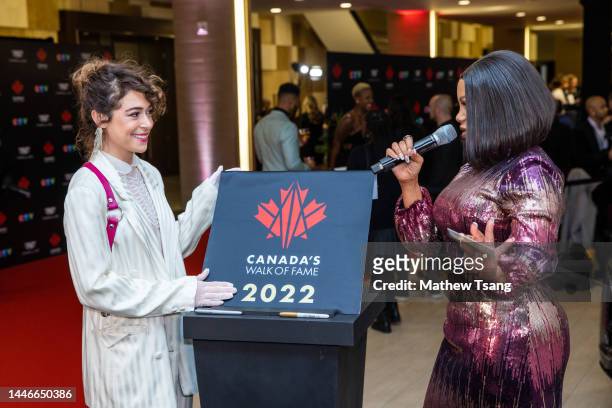Tatiana Maslany and Traci Melchor attend the unveiling of Tatiana's Canada’s Walk of Fame 2022 commemorative plaque to celebrate her induction for...