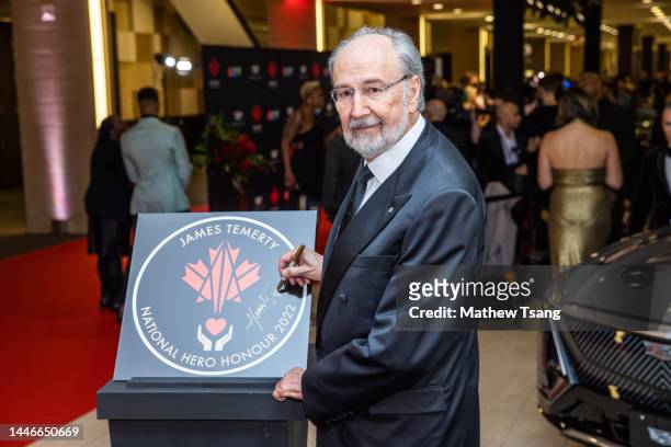 James Temerty attends the unveiling of his Canada’s Walk of Fame 2022 National Hero Honouree commemorative plaque during the 2022 Canada's Walk of...