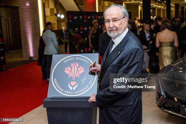 James Temerty attends the unveiling of his Canada’s Walk of Fame 2022 National Hero Honouree commemorative plaque during the 2022 Canada's Walk of...