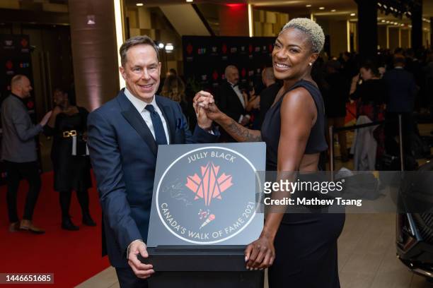 Jeffrey Latimer and Jully Black attend the unveiling of Jully's Canada’s Walk of Fame 2021 commemorative plaque to celebrate her induction for Arts &...