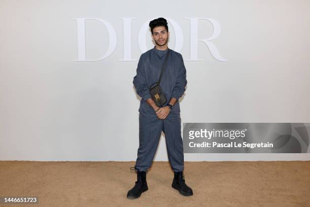 Mena Massoud attends the Dior Fall 2023 Menswear Collection on December 03, 2022 in Cairo, Egypt.