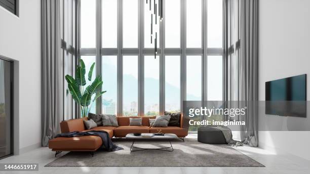 luxury loft living room - luxury mansion interior stock pictures, royalty-free photos & images