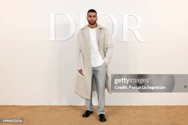 Younes Bendjima attends the Dior Fall 2023 Menswear Collection on December 03, 2022 in Cairo, Egypt.