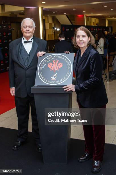 Bob Banting and Melinda Best attend the unveiling of the Canada’s Walk of Fame 2021 commemorative plaque for Frederick Banting and Charles Best,...