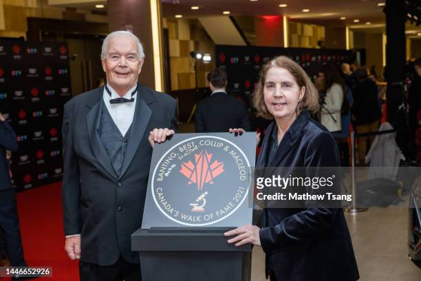 Bob Banting and Melinda Best attend the unveiling of the Canada’s Walk of Fame 2021 commemorative plaque for Frederick Banting and Charles Best,...