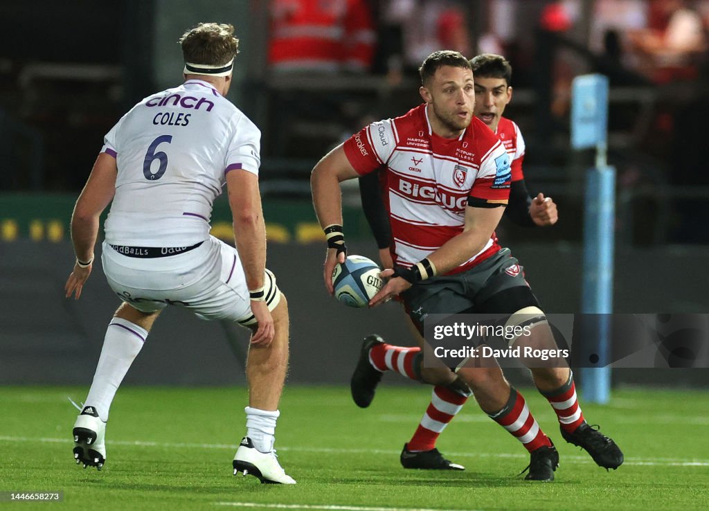 Gloucester Rfc Ruan Ackerman of Gloucester looks to pass the ball during the... News ...