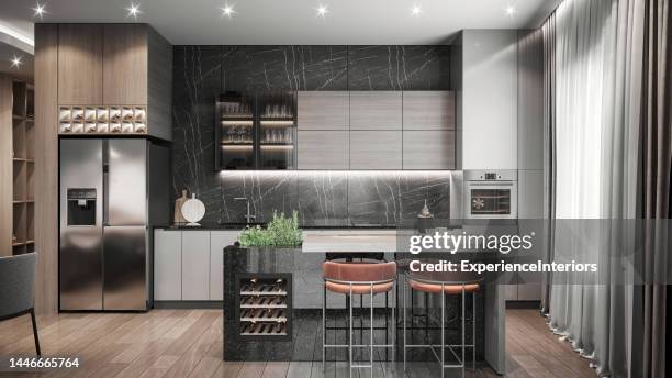 Luxury Apartment Kitchen Interior High-Res Stock Photo - Getty Images