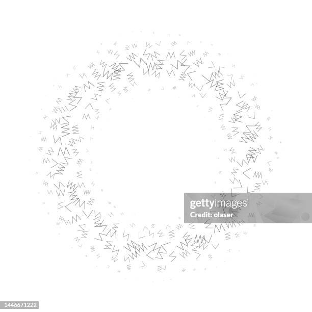 abstract characters pattern in ring - multiple angles stock illustrations