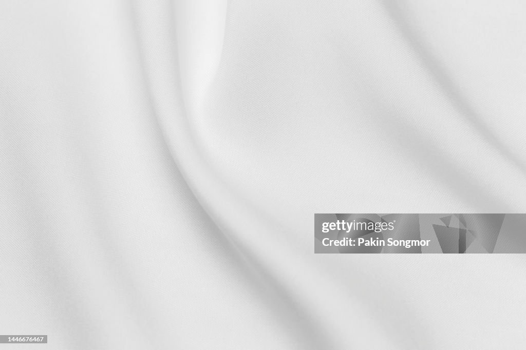 White color fabric cloth polyester texture and textile background.