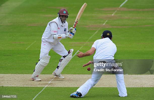 West Indies batsman Shivnarine Chanderpaul in action during day one of the 1st Test match between England and West Indies at Lord's Cricket Ground on...