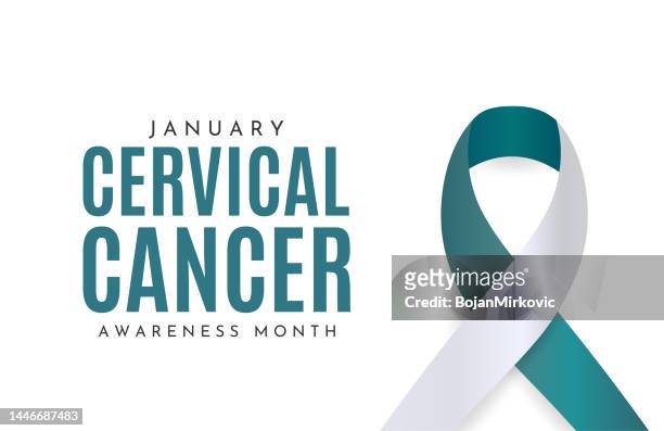 stockillustraties, clipart, cartoons en iconen met cervical cancer awareness month card, january. vector - aandacht