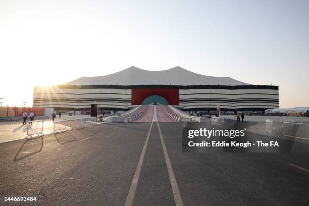 General view outside the stadium prior to the FIFA World Cup Qatar 2022 Round of 16 match between England and Senegal at Al Bayt Stadium on December...