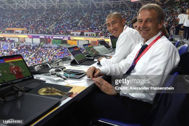 Jürgen Klinsmann, member of the FIFA Technical Study Group attends the FIFA World Cup Qatar 2022 Group G match between Serbia and Switzerland at...