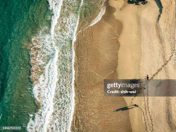 aerial view of the beach, drone photography - taiwan landscape stock pictures, royalty-free photos & images