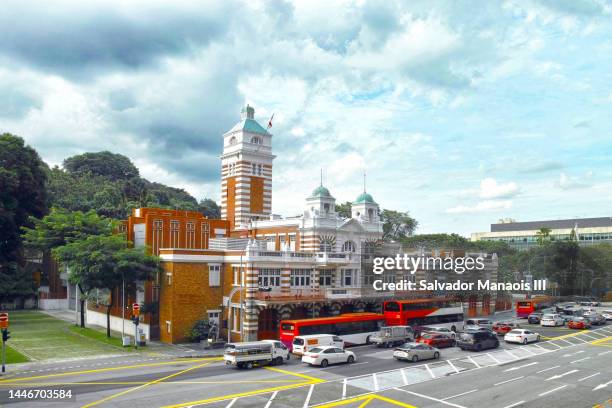 singapore central fire station - taxi singapore stock-fotos und bilder