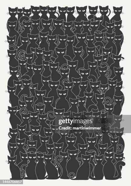 black cats - animals background stock illustrations