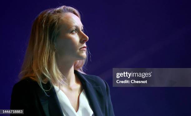 France's far-right party "Reconquete!" member, Marion Marechal attends a political rally to mark the first anniversary of his party on December 4,...