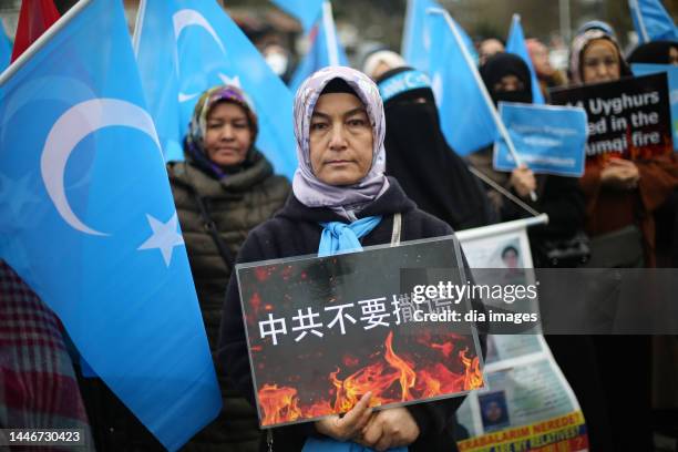 Protest against the Chinese government's continued zero-Covid policy and strict quarantine measures sweeps the Chinese Consulate in Turkey on...