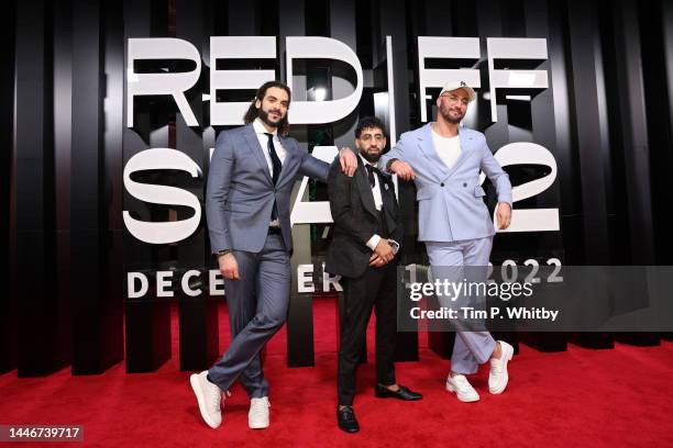 Director Adil El Arbi, Aboubakr Bensaihi and Bilal Fallah attend the "Rebel" screening at the Red Sea International Film Festival on December 04,...