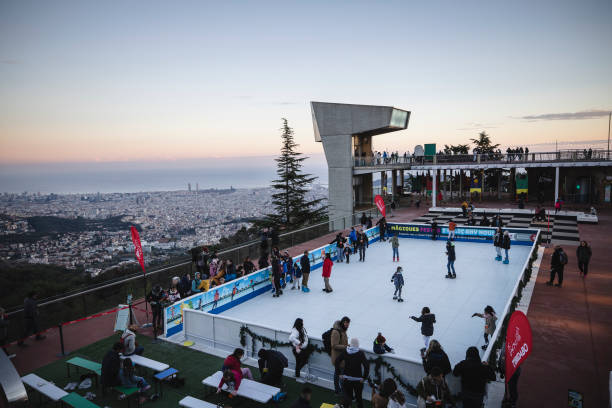 ESP: Christmas Ice Rink Park Opens In Barcelona