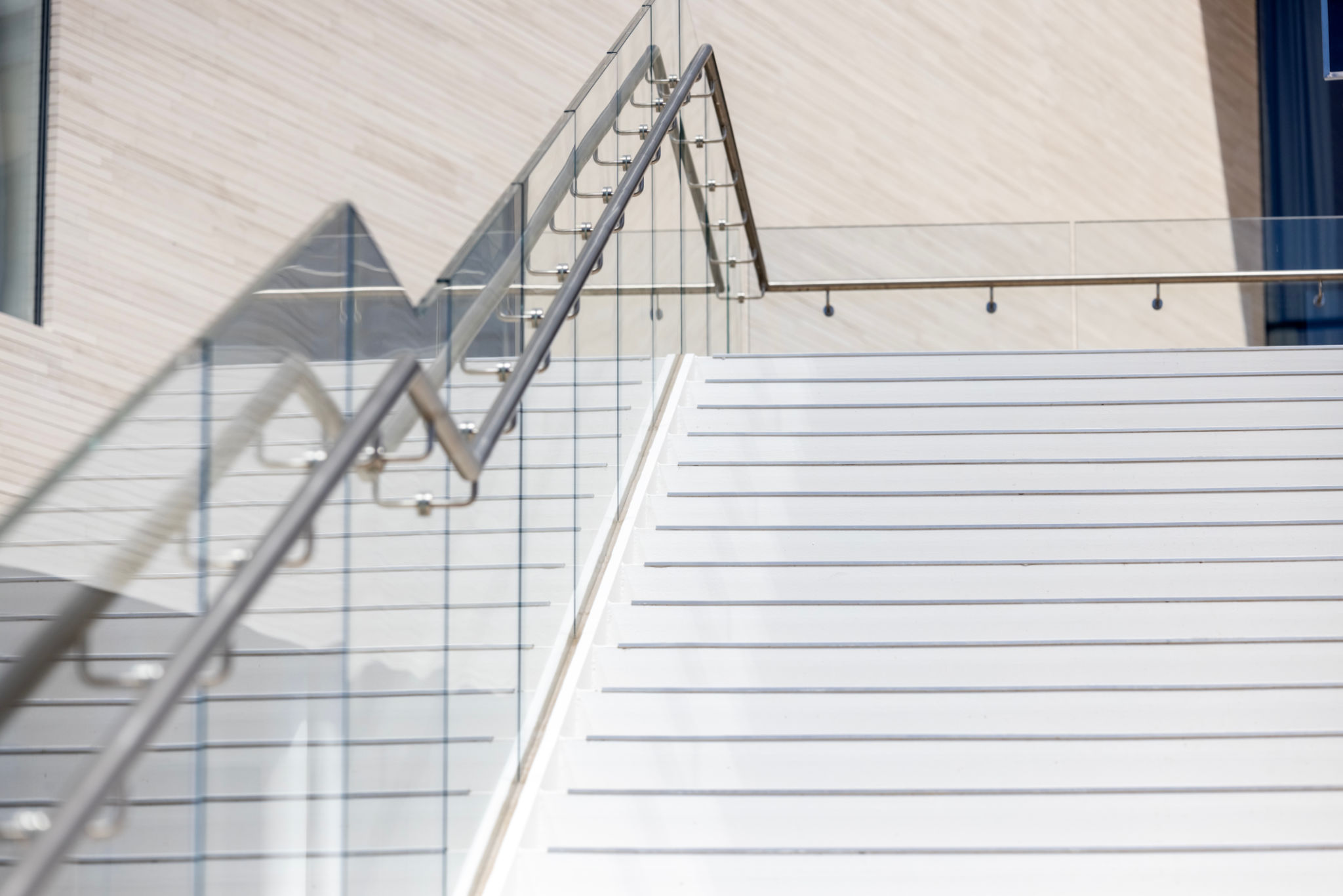 cleaning glass stairs