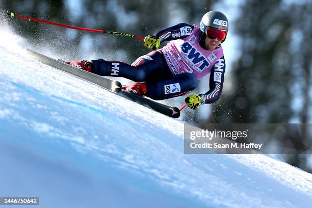 Aleksander Aamodt Kilde of Team Norway skis the Birds of Prey racecourse during the Audi FIS Alpine Ski World Cup Men's Super G race on December 04,...