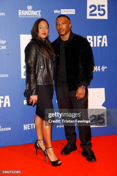 Danielle Isaie and Ashley Walters attend the British Independent Film Awards 2022 at Old Billingsgate on December 04, 2022 in London, England.