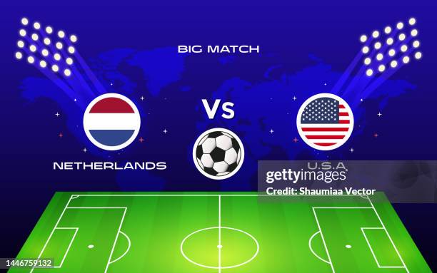 world cup championship. big 16 match. usa versus netherlands - germany v italy international friendly stock illustrations