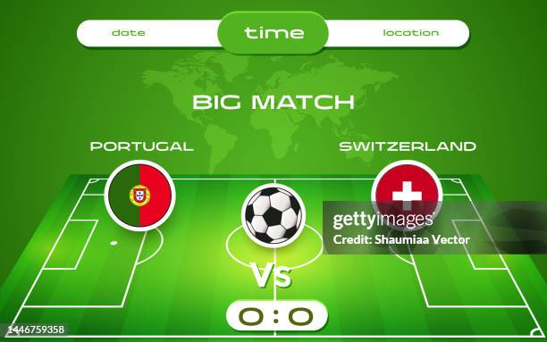 world cup championship. big 16 match. portugal versus swiss - versus stock illustrations